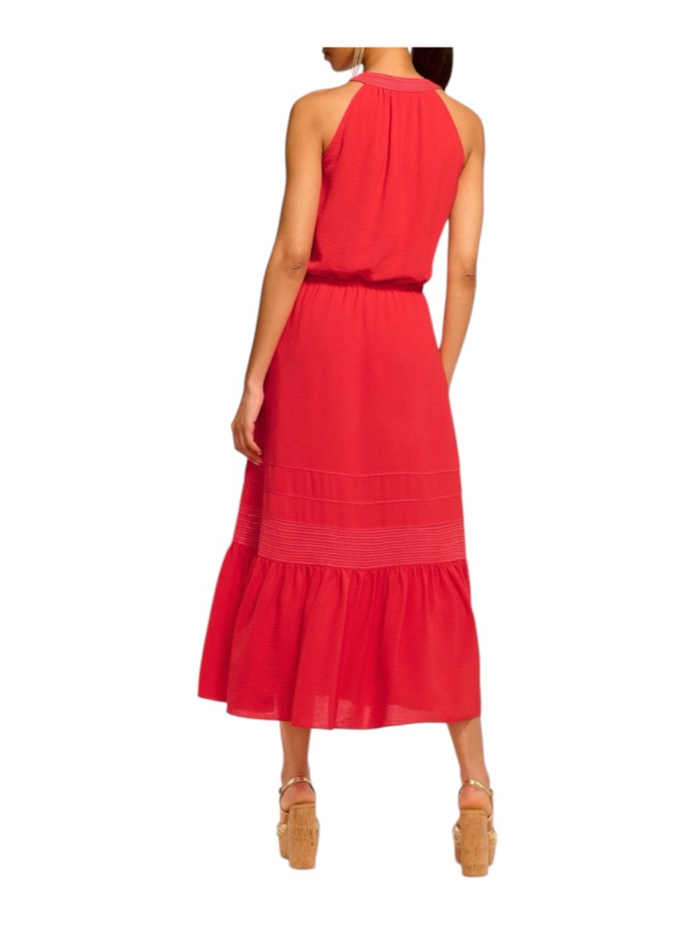 NWT Ramy Brook Carmen Midi Dress Flame Color Size XL - Picture 10 of 11